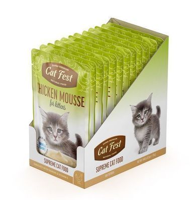 12 * Cat Fest Beutel für Kätzchen – Hühnermousse 70 g