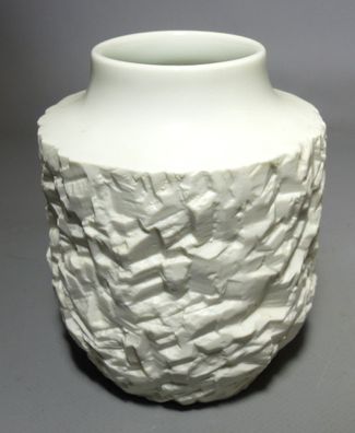 Scherzer Bavaria Germany 508-1 Bisquit Porzellan weiss wild Vase TOP