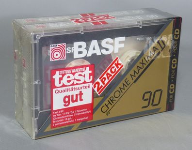 2er Pack BASF Chrome Maxima II Kassette Leerkassette 90min NEU Originalverpackt