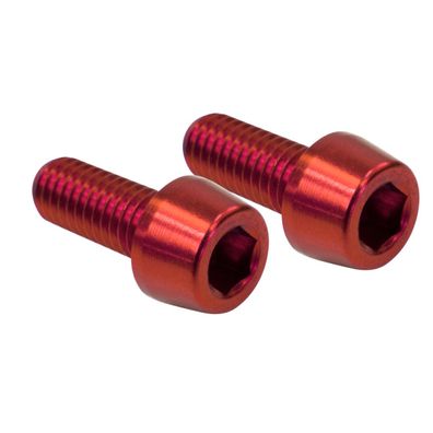 NC-17 Flaschenhalterschraube M5 x 12mm, 2 Stück, CNC, AL-7075 T6, rot