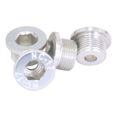 NC-17 Kettenblattschraube Sram M10, 4er Set, CNC, AL-7075 T6, silber