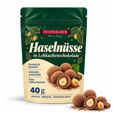 Feinwälder® Haselnüsse in Lebkuchenschokolade – 40 g Mini-Probierpackung