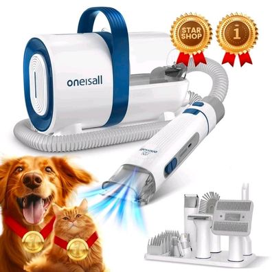 Oneisall LM2 Hundeschermaschine mit Staubsauger 12000Pa Tierhaarschneider 7in1
