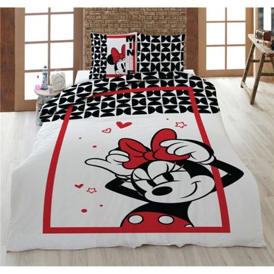 Disney Minnie Mouse Baumwolle Bettwäsche Set 160 × 210 cm Kissenbezug 65 × 100 cm