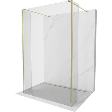 Mexen Kioto Duschwand 180x30x30cm, Gold, 3-teilig