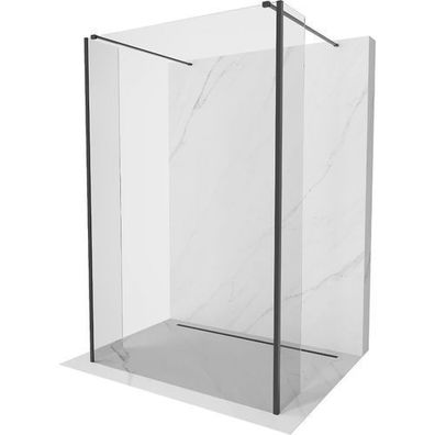 Mexen Kioto Duschwand 180x30cm, Transparent, Schwarz