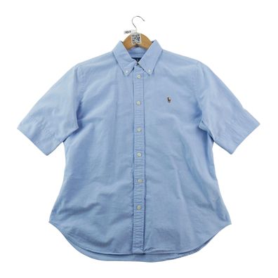 Polo Ralph Lauren Klassische Damen-Hemden Slim Fit Blau Größe L #QWE3855