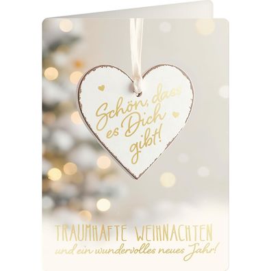 Sheepworld AG Weihnachtskarten Grusskarte Herz schön, dass es Dich gibt! Neuware