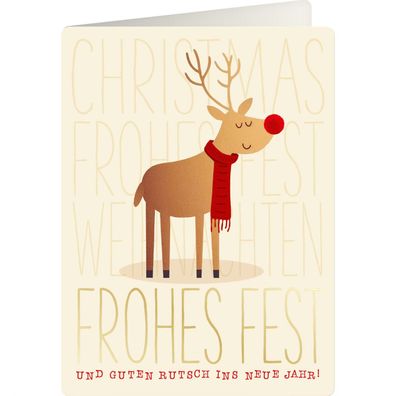 Sheepworld AG Weihnachtskarten Grusskarte Rentier Frohes Fest Neuware