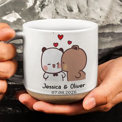 Personalized BuBu & Dudu Couple Tasse mit Namen & Datum Jahrestag Geschenk für Paare