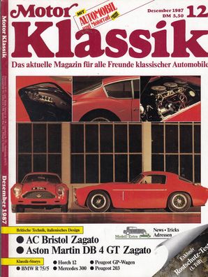 Motor Klassik 12 / 1987 Aston Martin, Bristol, Horch, BMW, Mercedes, Peugeot