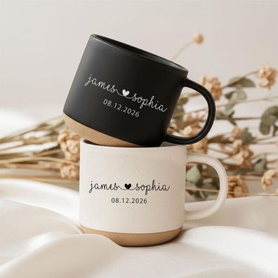 Personalized Couple Tasse mit Namen & Datum Hochzeitsgeschenk Mr & Mrs Brautpaar