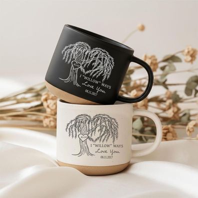 Personalized 9 Year Anniversary Willow Tree Tasse Weidenhochzeit Jahrestag Paare