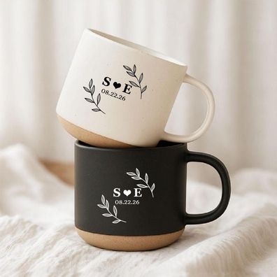 Personalized Engagement Tasse mit Initialen & Datum Mr & Mrs Hochzeitsgeschenk Paare