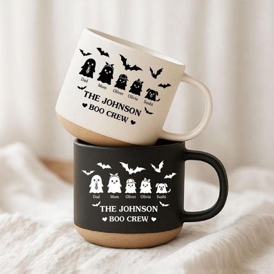 Custom Ghost Family Tasse Boo Crew Personalisiert mit Namen Familie Halloween