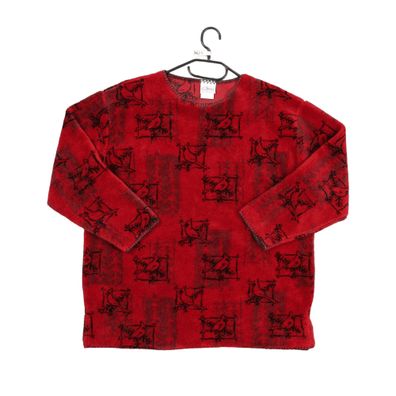 Fleece Pullover Sunschein Designs Vintage Kardinal Vogel Größe L #QWE3627