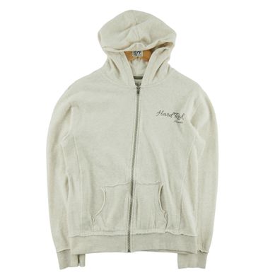 Hard Rock Cafe Damen Full Zip Beige Hoodie Größe L #QWE1478