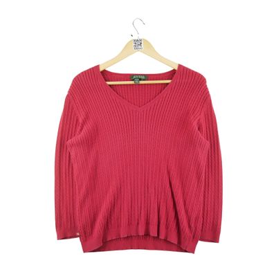 Lauren Ralph Lauren Damen Roter Pullover Größe L #QWE4283