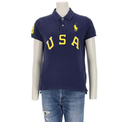 Polo Ralph Lauren Damen Kurzarm Polo USA Größe L #QWE4103