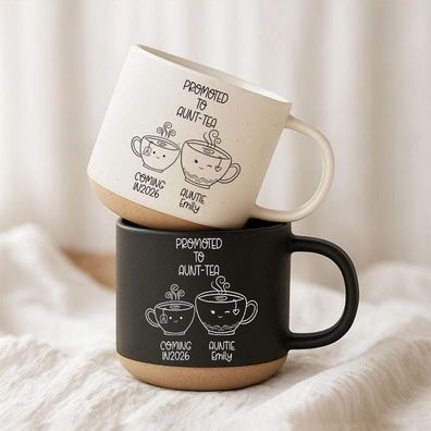 Promoted To Aunt-tea Tasse Personalisiert mit Namen Tante Schwangerschaft Verkünden