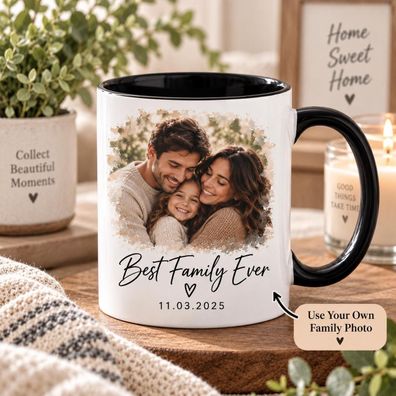 Foto Tasse Personalisiert mit Bild und Text Familie Weihnachtsgeschenk Mama Papa