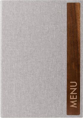 SIGEL SM222 Speisekartenmappe A4 Menu mit Gummibindung Walnussholz