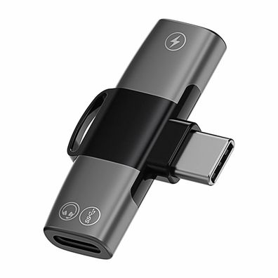 A86 USB C Audio Adapter 2in1, Kopfhörer Adapter Musikwiedergabe & Aufladen 15W