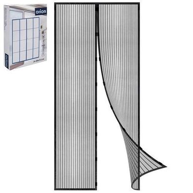 Schwarzes Tür-Moskitonetz mit Magnet, 212 x 100 cm