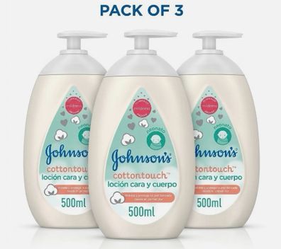 Johnsons Baby Lotion CottonTouch 3er Pack 3x500ml Neugeborene Sensitiv Haut
