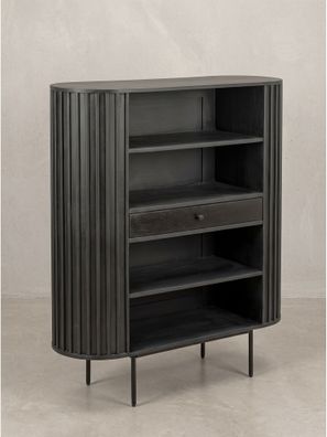 Bücherregal Massivholz mit Stauraum Oval Modern - MELA Kadima