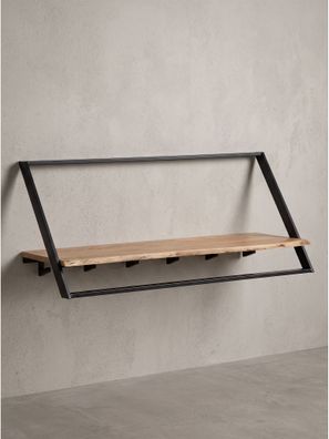 Wandgarderobe Akazie Massivholz Rechteckig Industrial 100x32,5x40 cm - TIETAR Kadima
