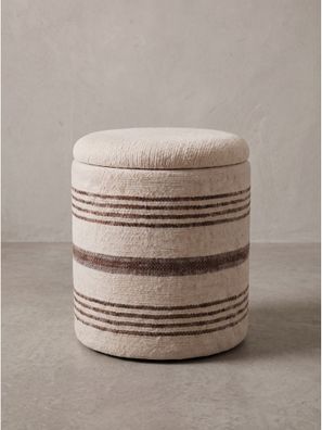Sitzhocker Stoff mit Textilbezug Boho Beige-Braun - RHONE Kadima