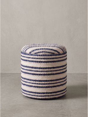 Sitzhocker Stoff mit Textilbezug Boho Blau-Beige - RHONE Kadima