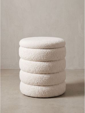 Sitzhocker Teddystoff mit Textilbezug Boho - RHONE Kadima