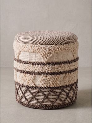 Sitzhocker Stoff mit Textilbezug mit Rauten Boho - RHONE Kadima