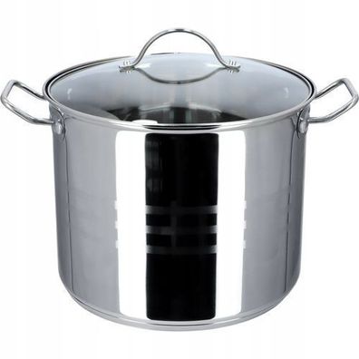 KADAX Kochtopf, hoher Topf mit Deckel, Suppentopf aus Edelstahl, 13.5L