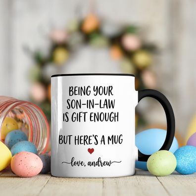 Mother's Day Gift From Son In Law Tasse Schwiegermutter Muttertagsgeschenk mit Namen