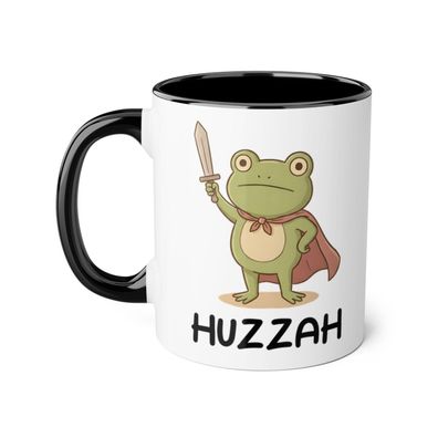 Huzzah Frog With Sword Tasse Froschritter Mittelalter Geschenk zur Geburt Eltern