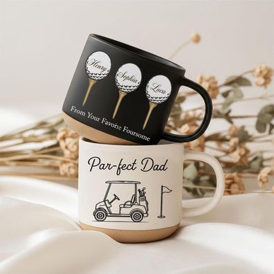 Father Day Golf Gift Par-fect Dad Tasse mit Namen, Vatertagsgeschenk für Golfer-Papa