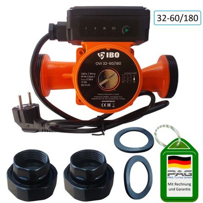 Hocheffiziente Umwälzpumpe Heizungspumpe IBO 32-60/180 Pumpe Warmwasser Heizung