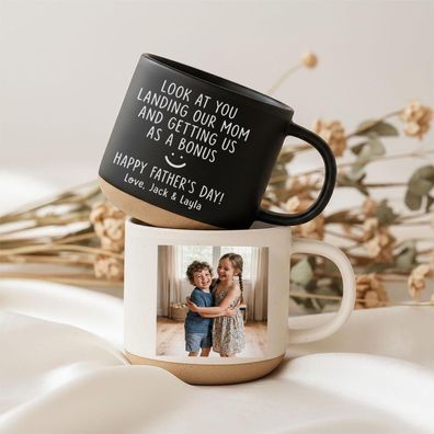 Bonus Dad Tasse mit Foto & Namen, Vatertagsgeschenk für Stiefpapa & Bonuspapa