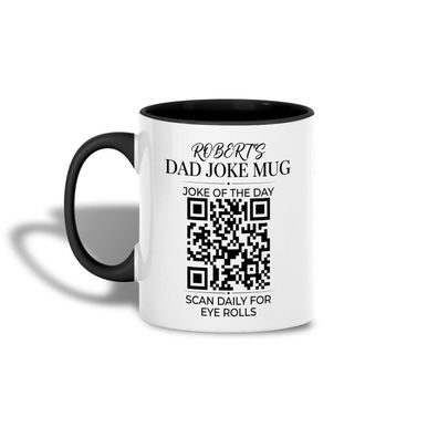 Dad Joke Every Day Interactive QR Funny Tasse, Weihnachtsgeschenk für Papa mit Humor