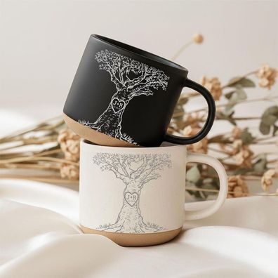 Couple Tree Liebesbaum Tasse mit Initialen & Datum, Jahrestagsgeschenk für Paare