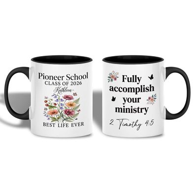 Pioneer School 2026 Gift Tasse mit Namen, JW Best Life Ever, Geschenk für Pionierin