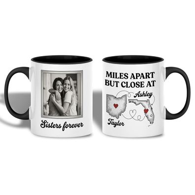 Sister Photo Tasse mit Foto & Namen Sisters Forever, Weihnachtsgeschenk Schwester