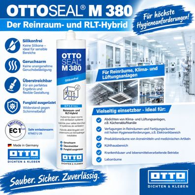 Ottoseal M380 310 ml Reinraum Dichtmasse Klima Lüftung überstreichbar