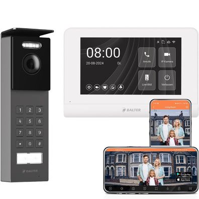Balter ENTRI S Video Türsprechanlage 7 Zoll WiFi HD Monitor Set 1 Familienhaus