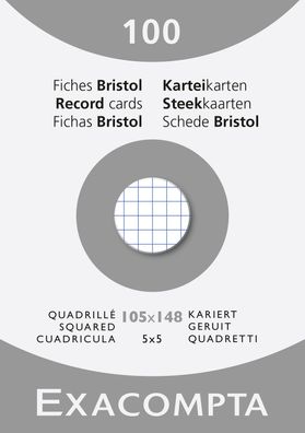 Karteikarten A6 kariert weiss 100St