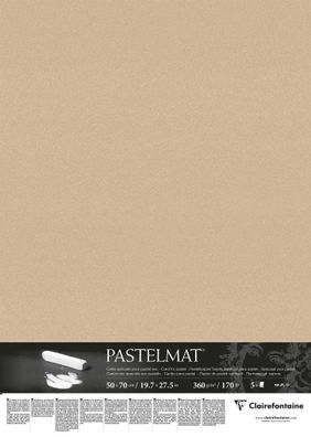 Clairefontaine Pastelmat 50x70 360g sand 5Bl