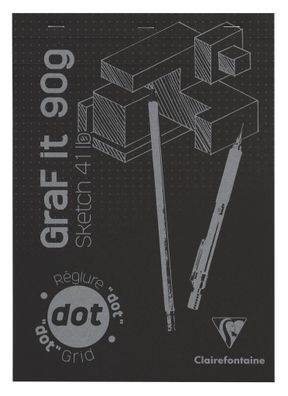 Clairefontaine GraFiT DOT A4 80Bl 90g schwarz
